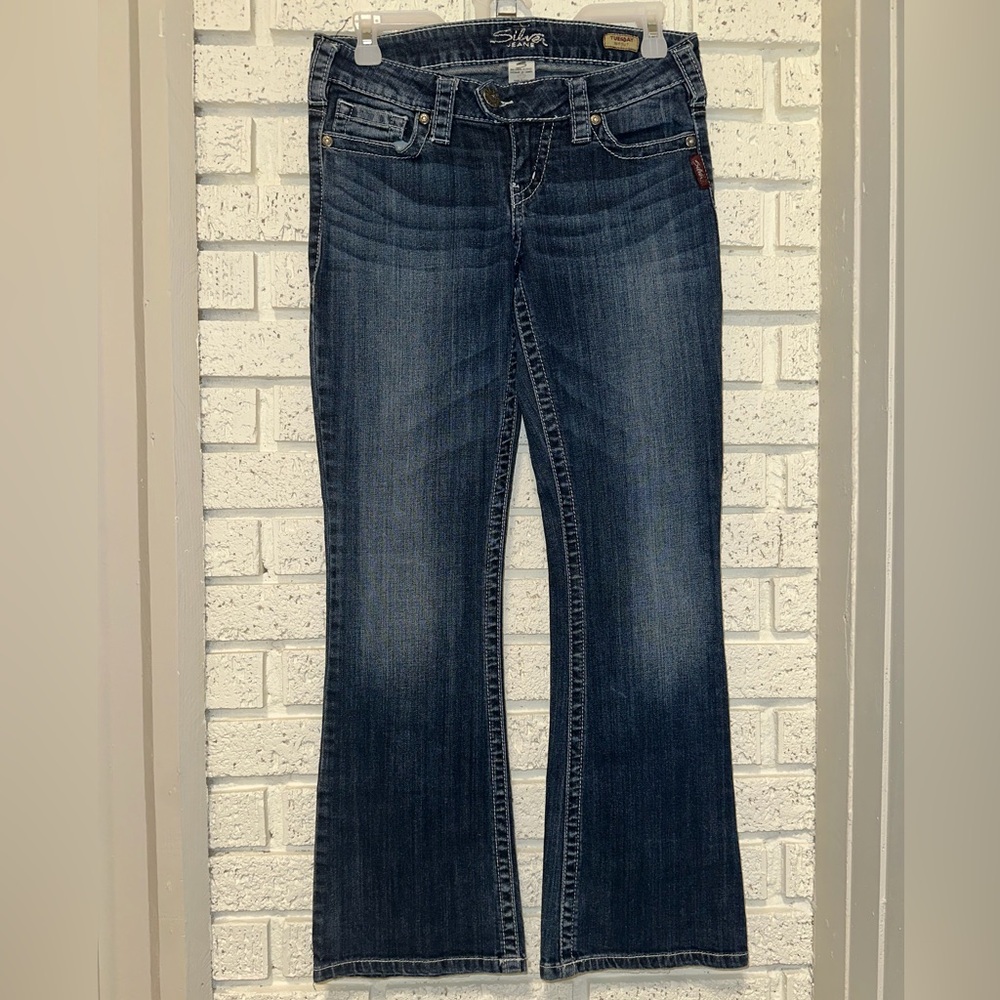 Silver - Tuesday Low Rise Dark Blue Bootcut Women's Jeans